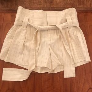 Alice + Olivia White Tie Front Shorts
